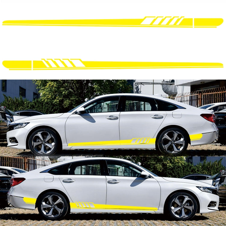 2 PCS/Set D-608 Stripe Pattern Car Modified Decorative Sticker(Yellow) - In Car by buy2fix | Online Shopping UK | buy2fix
