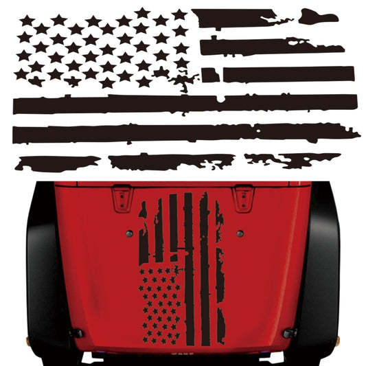 D-778 American Flag Pattern Car Modified Decorative Sticker(Black) - In Car by buy2fix | Online Shopping UK | buy2fix