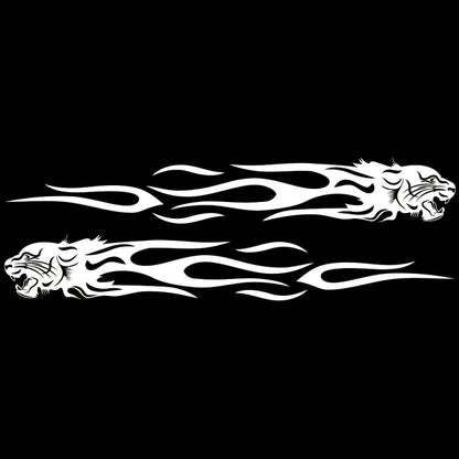 2 PCS/Set D-815 Flame Lion Pattern Car Modified Decorative Sticker(White) - In Car by buy2fix | Online Shopping UK | buy2fix