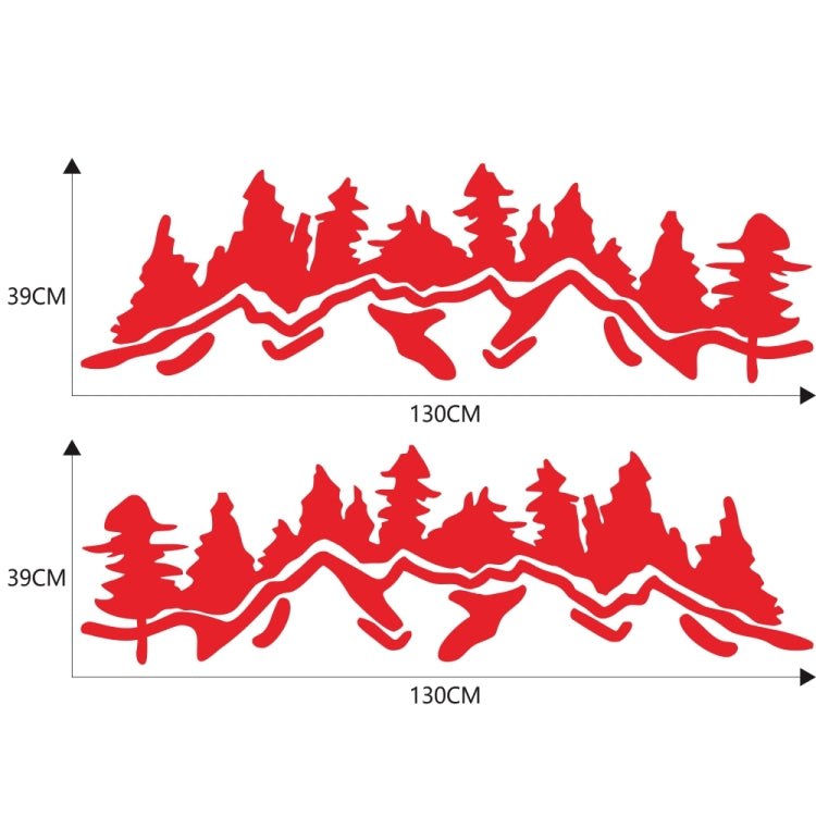 2 PCS/Set D-924 Mountain Woods Pattern Car Modified Decorative Sticker(Red) - In Car by buy2fix | Online Shopping UK | buy2fix