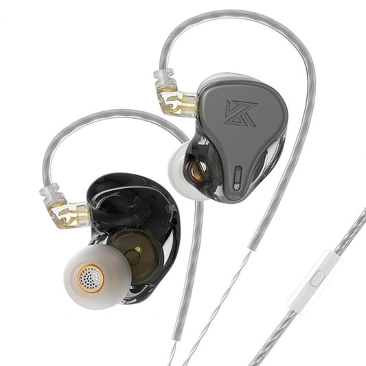 KZ-DQ6S 1.2m Three-Unit Dynamic Subwoofer In-Ear Headphones, Style:With Microphone(Black) - In Ear Wired Earphone by KZ | Online Shopping UK | buy2fix