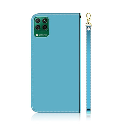 For Huawei P40 lite Imitated Mirror Surface Horizontal Flip Leather Case with Holder & Card Slots & Wallet & Lanyard(Blue) - Mobile Accessories by buy2fix | Online Shopping UK | buy2fix