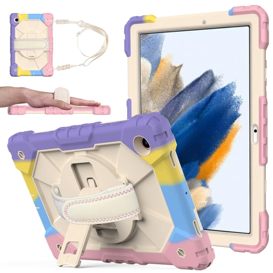 For Samsung Galaxy Tab A8 10.5 2021 X200 Contrast Color Robot Silicone + PC Tablet Case(Colorful Pink) - Other Galaxy Tab PC by buy2fix | Online Shopping UK | buy2fix