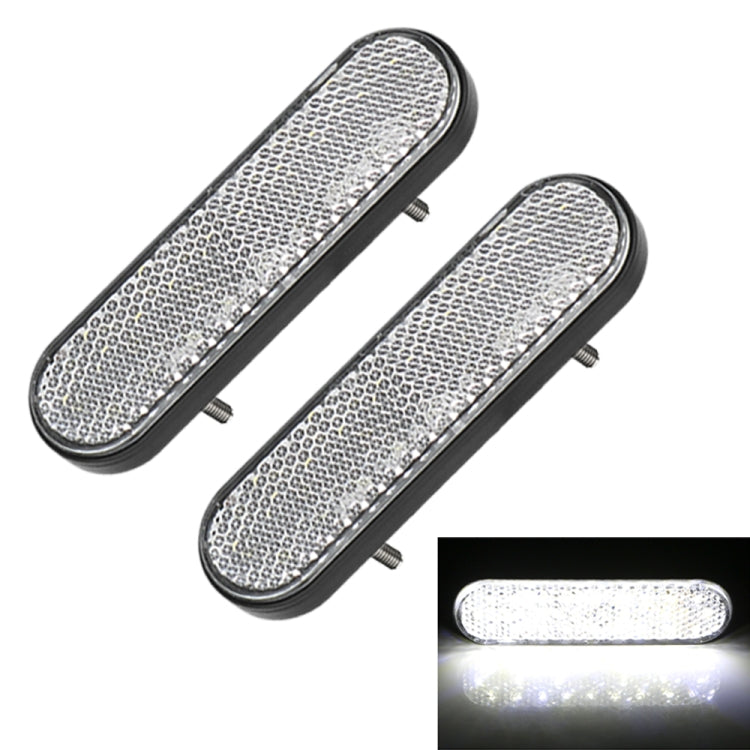 2 PCS 24LED Reflector Brake Light Turn Signal Light(White Shell White Light) - In Car by buy2fix | Online Shopping UK | buy2fix