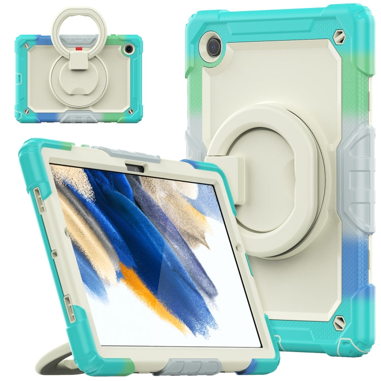 For Samsung Galaxy Galaxy Tab A8 Bracelet Holder Silicone + PC Tablet Case(Colorful Blue) - Other Galaxy Tab PC by buy2fix | Online Shopping UK | buy2fix