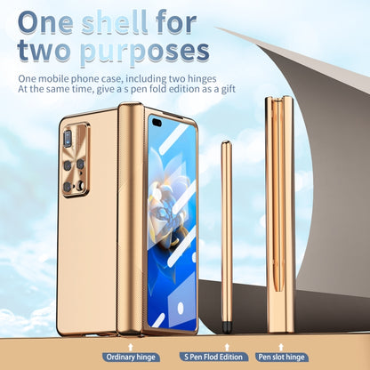 For Huawei Mate X2 Electroplating Hinged Folding Phone Case with S Pen Fold Edtion(Gold) - Huawei Cases by buy2fix | Online Shopping UK | buy2fix