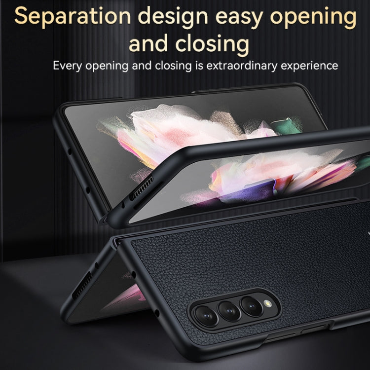 For Samsung Galaxy Z Fold4 SULADA Shockproof TPU + Handmade Leather Phone Case(Blue) - Galaxy Z Fold4 5G Cases by SULADA | Online Shopping UK | buy2fix
