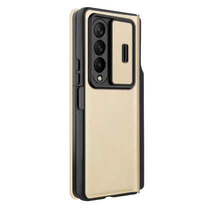 For Samsung Galaxy Z Fold4 5G NILLKIN QIN Series Pro Sliding Camera Cover Design Leather Phone Case(Gold) - Galaxy Z Fold4 5G Cases by NILLKIN | Online Shopping UK | buy2fix