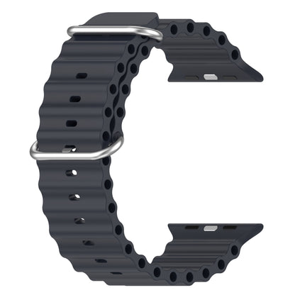 Ocean Silicone Watch Band For Apple Watch Ultra 49mm / Series 8&7 45mm / SE 2&6&SE&5&4 44mm (Midnight) - Smart Wear by buy2fix | Online Shopping UK | buy2fix
