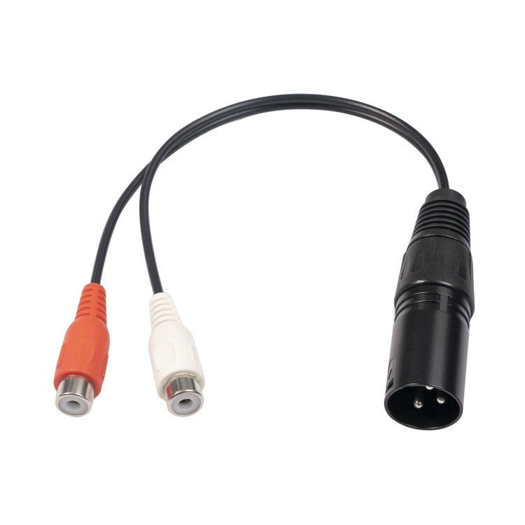 3713 3pin XLR Male to 2 x RCA Female Audio Cable, Length: 20cm - Consumer Electronics by buy2fix | Online Shopping UK | buy2fix