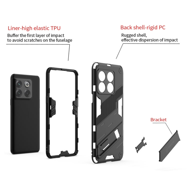 For OnePlus 10T 5G Punk Armor PC + TPU Phone Case with Holder(Black) - Mobile Accessories by buy2fix | Online Shopping UK | buy2fix