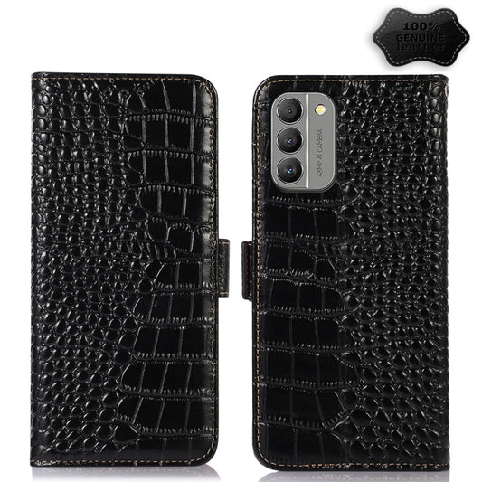 For Nokia G400 Crocodile Top Layer Cowhide Leather Phone Case(Black) - Nokia Cases by buy2fix | Online Shopping UK | buy2fix