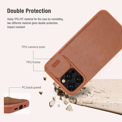 For iPhone 14 Pro NILLKIN QIN Series Pro Crazy Horse Texture Leather Case(Brown) - iPhone 14 Pro Cases by NILLKIN | Online Shopping UK | buy2fix