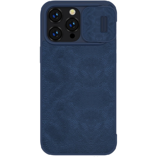 For iPhone 14 Pro Max NILLKIN QIN Series Pro Crazy Horse Texture Leather Case(Blue) - iPhone 14 Pro Max Cases by NILLKIN | Online Shopping UK | buy2fix