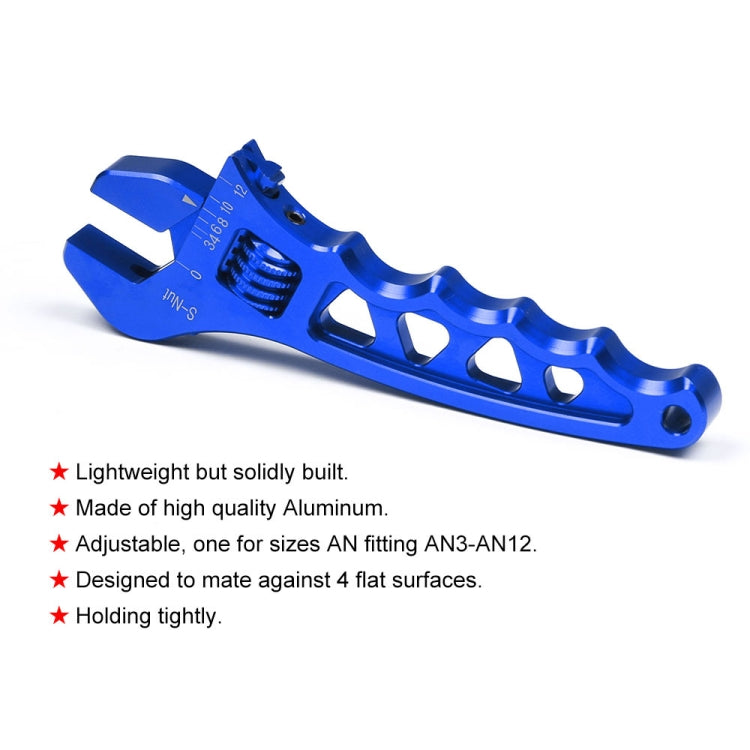 Car AN3-AN12 Adjustable Aluminum Wrench Hose Fitting Tool(Blue) - In Car by buy2fix | Online Shopping UK | buy2fix