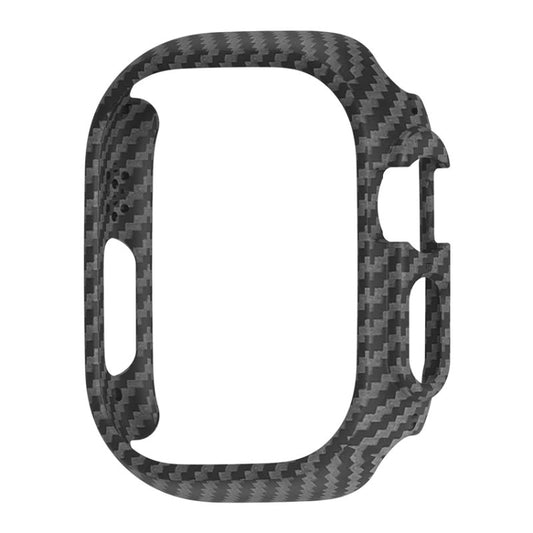 For Apple Watch Ultra 49mm PC Hollow Electroplating Protective Case(Carbon Fibre) - Watch Cases by buy2fix | Online Shopping UK | buy2fix