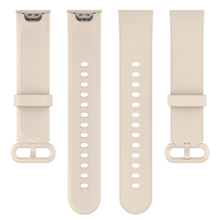 For Xiaomi MI Watch Lite / Redmi Watch Litchi Texture Leather Watch Band(Ivory White) - Watch Bands by buy2fix | Online Shopping UK | buy2fix