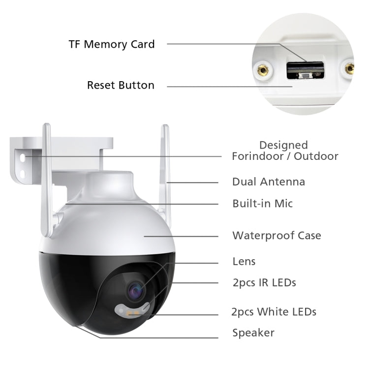 QX62 4MP HD Wireless WiFi Smart Surveillance Camera, Specification:US Plug - Security by buy2fix | Online Shopping UK | buy2fix