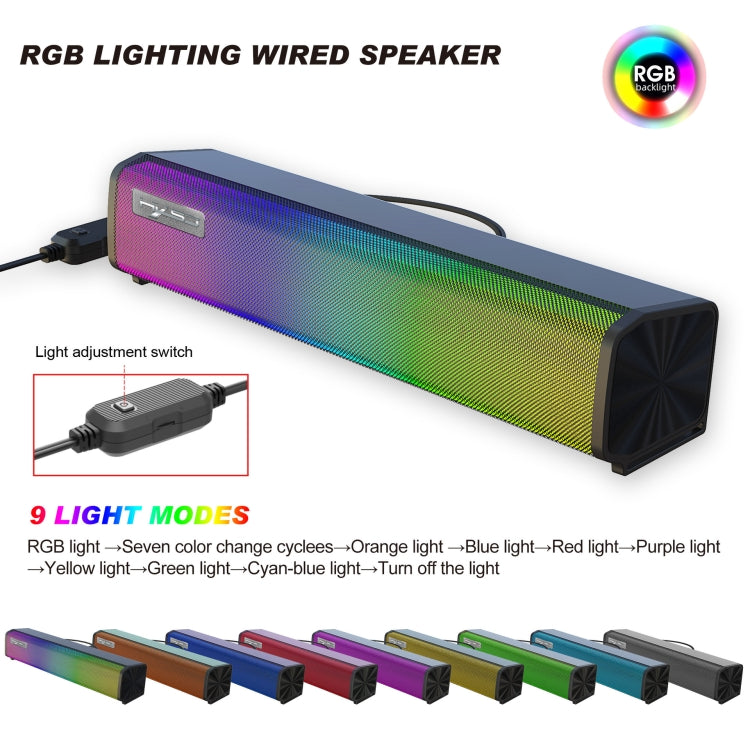 HXSJ Q9 RGB Luminous Computer Speaker Bar -  by HXSJ | Online Shopping UK | buy2fix