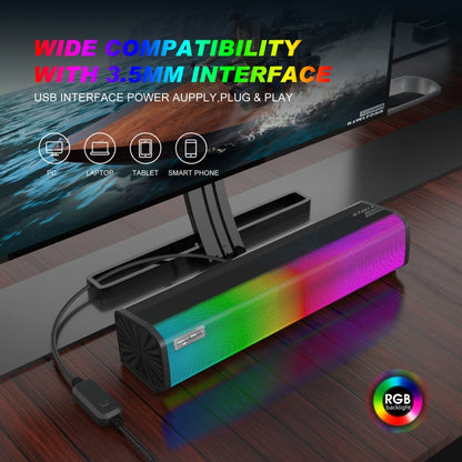 HXSJ Q9 RGB Luminous Computer Speaker Bar -  by HXSJ | Online Shopping UK | buy2fix