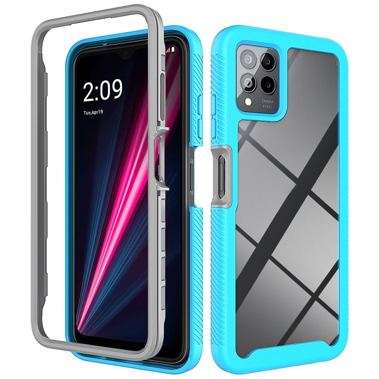 For T-Moblie Revvl 6 Pro 5G Starry Sky Solid Color Shockproof TPU Clear PC Phone Case(Sky Blue) - More Brand by buy2fix | Online Shopping UK | buy2fix