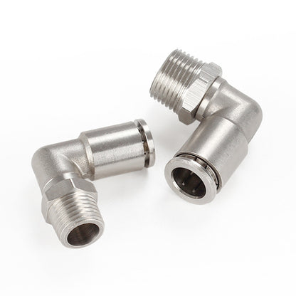 PL14-02 LAIZE Nickel Plated Copper Elbow Male Thread Pneumatic Quick Fitting Connector -  by LAIZE | Online Shopping UK | buy2fix