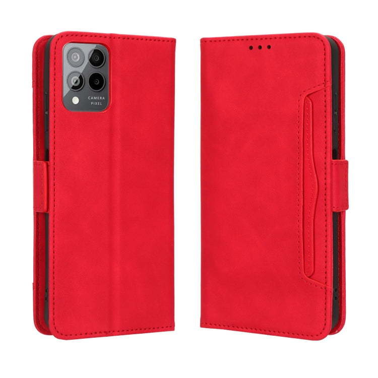 For T-Mobile REVVL 6 Pro 5G Skin Feel Calf Texture Card Slots Leather Phone Case(Red) - More Brand by buy2fix | Online Shopping UK | buy2fix