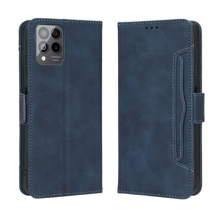 For T-Mobile REVVL 6 Pro 5G Skin Feel Calf Texture Card Slots Leather Phone Case(Blue) - More Brand by buy2fix | Online Shopping UK | buy2fix