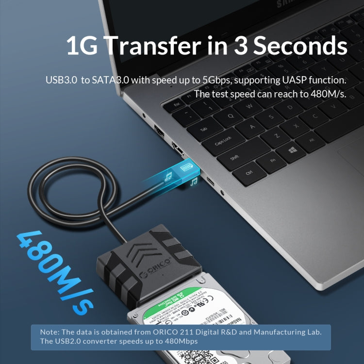 ORICO UTS1 Type-C / USB-C USB 3.0 2.5-inch SATA HDD Adapter, Cable Length:0.5m - USB to IDE / SATA by ORICO | Online Shopping UK | buy2fix