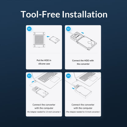 ORICO UTS1 Type-C / USB-C USB 3.0 2.5-inch SATA HDD Adapter with Silicone Case, Cable Length:0.5m - USB to IDE / SATA by ORICO | Online Shopping UK | buy2fix