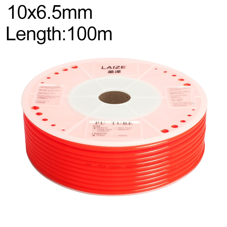 LAIZE Pneumatic Compressor Air Flexible PU Tube, Specification:10x6.5mm, 100m(Red) - PU Air Pipe by LAIZE | Online Shopping UK | buy2fix