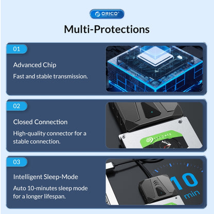 ORICO UTS2 USB 3.0 2.5-inch SATA HDD Adapter with 12V 2A Power Adapter, Cable Length:1m(EU Plug) - USB to IDE / SATA by ORICO | Online Shopping UK | buy2fix