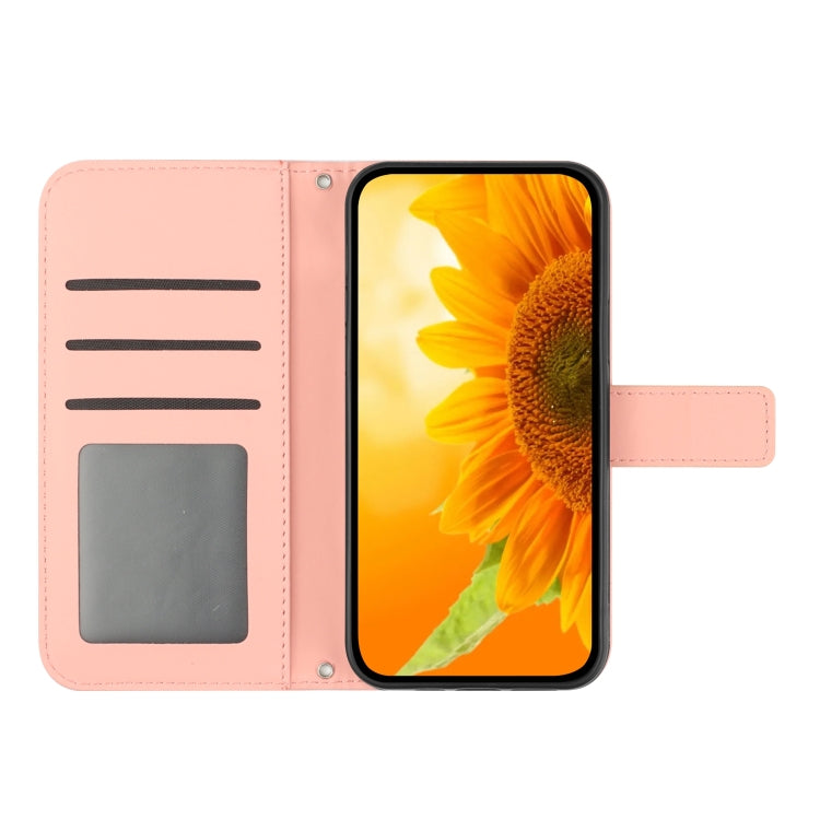 For TCL 30 SE/30E/306/305 Skin Feel Sun Flower Pattern Flip Leather Phone Case with Lanyard(Pink) - More Brand by buy2fix | Online Shopping UK | buy2fix