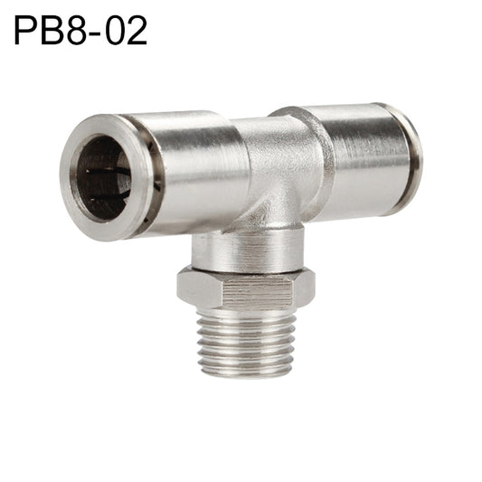 PB8-02 LAIZE Nickel Plated Copper Male Tee Branch Pneumatic Quick Connector -  by LAIZE | Online Shopping UK | buy2fix