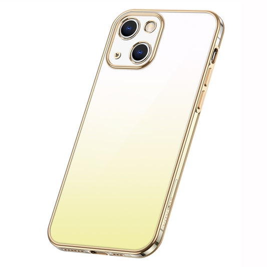 For iPhone 14 Plus SULADA Iridescence Series Plating Transparent Gradient Phone Case(Gold) - iPhone 14 Plus Cases by SULADA | Online Shopping UK | buy2fix
