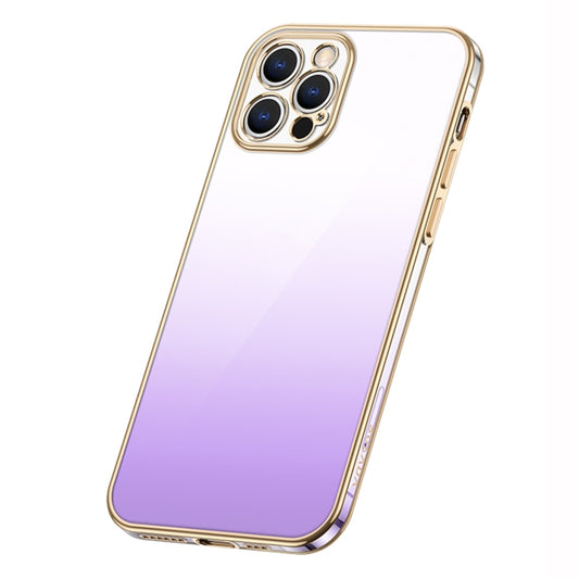 For iPhone 14 Pro Max SULADA Iridescence Series Plating Transparent Gradient Phone Case(Purple) - iPhone 14 Pro Max Cases by SULADA | Online Shopping UK | buy2fix