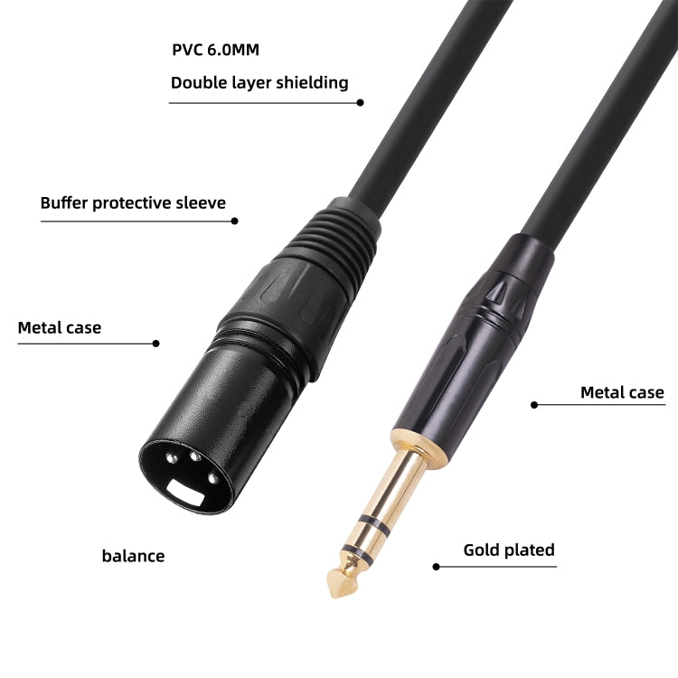 TC145BK19 6.35mm 1/4 inch TRS Male to XLR 3pin Male Audio Cable, Length:3m - Consumer Electronics by buy2fix | Online Shopping UK | buy2fix