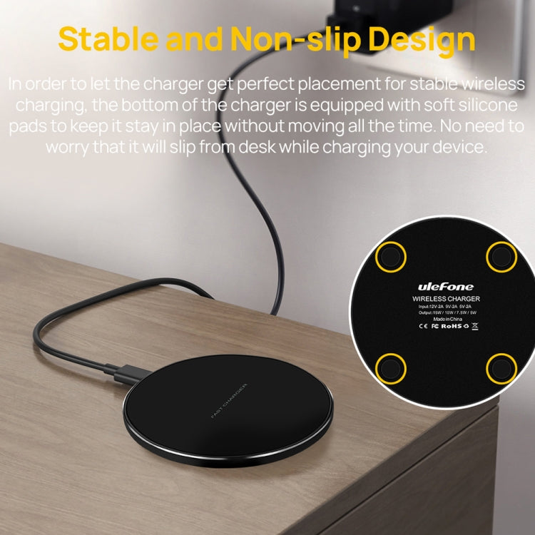 Ulefone UF005 15W Round Fast Charging Qi Wireless Charger(Black) - Apple Accessories by Ulefone | Online Shopping UK | buy2fix