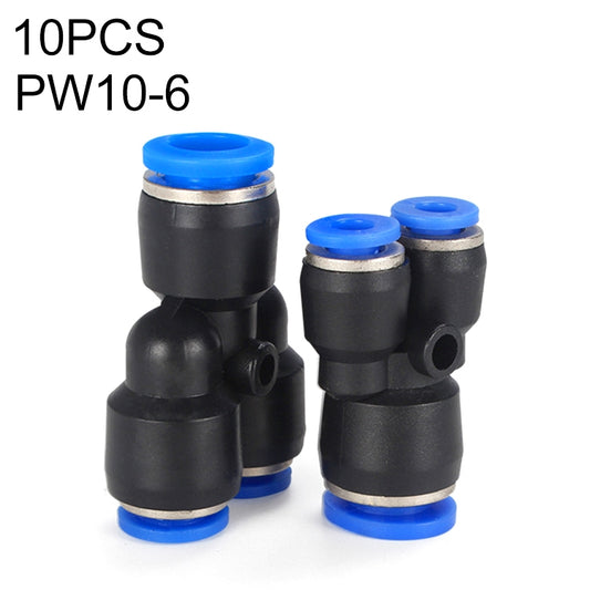 PW10-6 LAIZE 10pcs Plastic Y-type Tee Reducing Pneumatic Quick Fitting Connector -  by LAIZE | Online Shopping UK | buy2fix