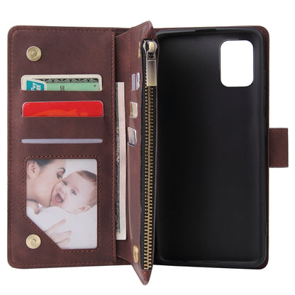 For Galaxy A51 Multifunctional Horizontal Flip Leather Case, with Card Slot & Holder & Zipper Wallet & Photo Frame(Coffee) - Samsung Accessories by buy2fix | Online Shopping UK | buy2fix