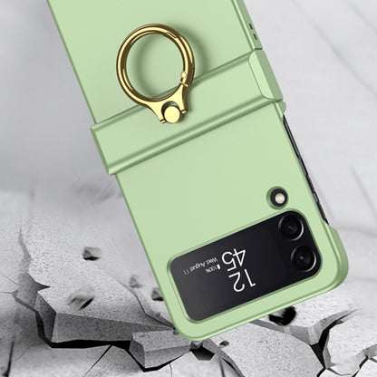 For Samsung Galaxy Z Flip4 GKK Ultrathin Hinge Full Coverage Phone Case with Ring Holder(Green) - Galaxy Z Flip4 5G Cases by GKK | Online Shopping UK | buy2fix