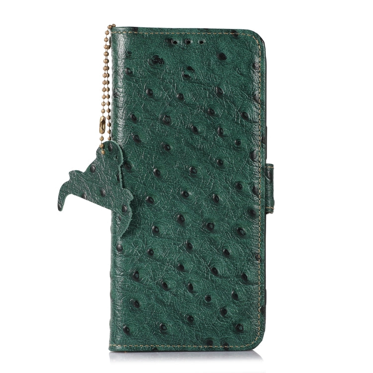 For Samsung Galaxy S23 5G Ostrich Pattern Genuine Leather RFID Phone Case(Green) - Galaxy S23 5G Cases by buy2fix | Online Shopping UK | buy2fix