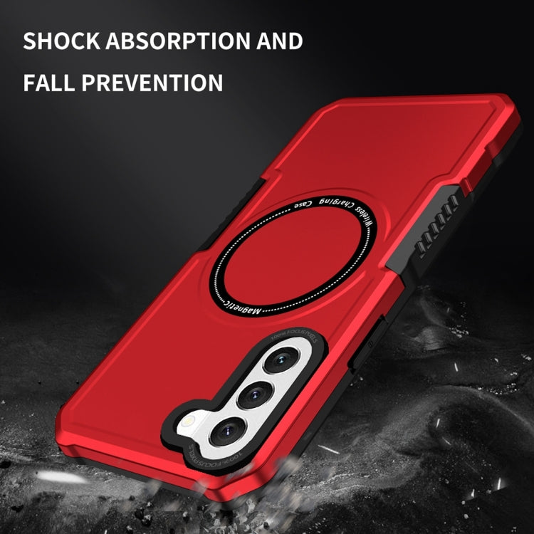 For Samsung Galaxy S22 5G MagSafe Shockproof Armor Phone Case(Red) - Galaxy S22 5G Cases by buy2fix | Online Shopping UK | buy2fix