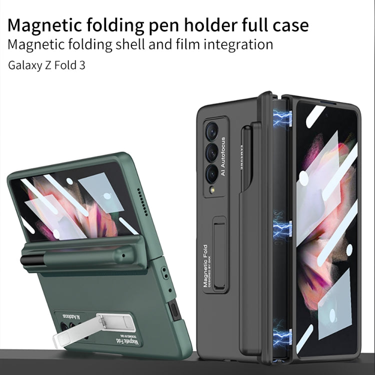 For Samsung Galaxy Z Fold3 5G GKK Full Coverage Magnetic Fold Hinge Shockproof Phone Case with Pen Slots(Black) - Galaxy Phone Cases by GKK | Online Shopping UK | buy2fix