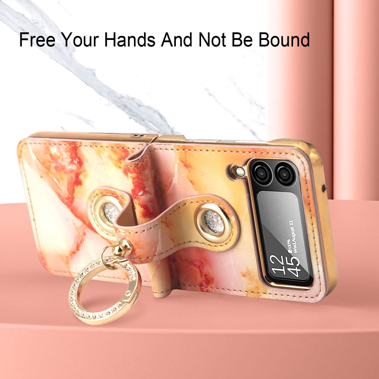 For Samsung Galaxy Z Flip4 GKK Color Cloud Series Shockproof Folding Phone Leather Case(Pink) - Galaxy Z Flip4 5G Cases by GKK | Online Shopping UK | buy2fix