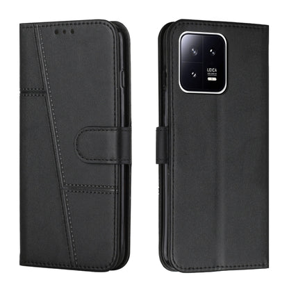 For Xiaomi 13 Pro Stitching Calf Texture Buckle Leather Phone Case(Black) - 13 Pro Cases by buy2fix | Online Shopping UK | buy2fix