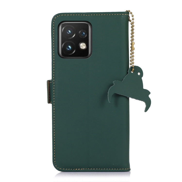 For Motorola Moto X40 Pro Genuine Leather Magnetic RFID Leather Phone Case(Green) - Motorola Cases by buy2fix | Online Shopping UK | buy2fix