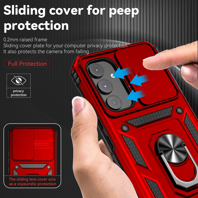 For Samsung Galaxy A54 5G Sliding Camshield Holder Phone Case(Red) - Galaxy Phone Cases by buy2fix | Online Shopping UK | buy2fix