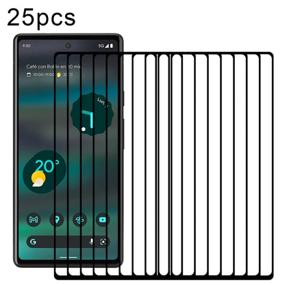 For Google Pixel 6a 25pcs Full Glue Full Cover Screen Protector Tempered Glass Film - Google Tempered Glass by buy2fix | Online Shopping UK | buy2fix