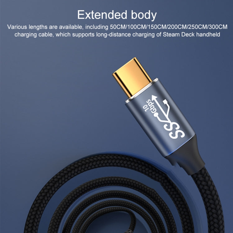 For Steam Deck Gen 100W USB-C/Type-C Male to USB-C/Type-C Female Stereo Curved Extension Cable, Length:0.5m - Other Accessories by buy2fix | Online Shopping UK | buy2fix